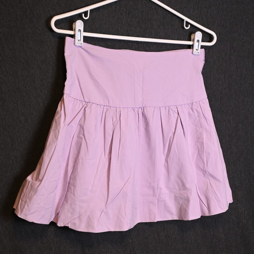 NEW Self Contrast by Anthropologie Women's S Lavender Smocked Skirt NWT Cotton